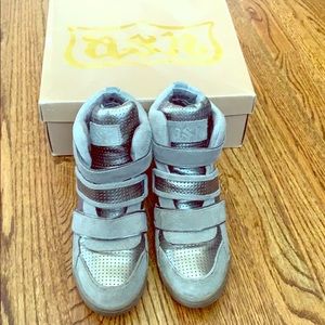 Ash Suede Wedge Sneakers - size 7.5